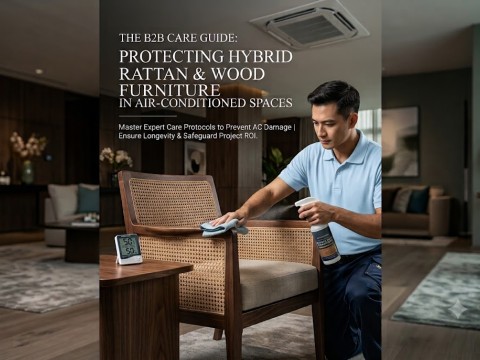 Protecting Hybrid Rattan & Wood Furniture in Air-Conditioned Spaces: The B2B Care Guide